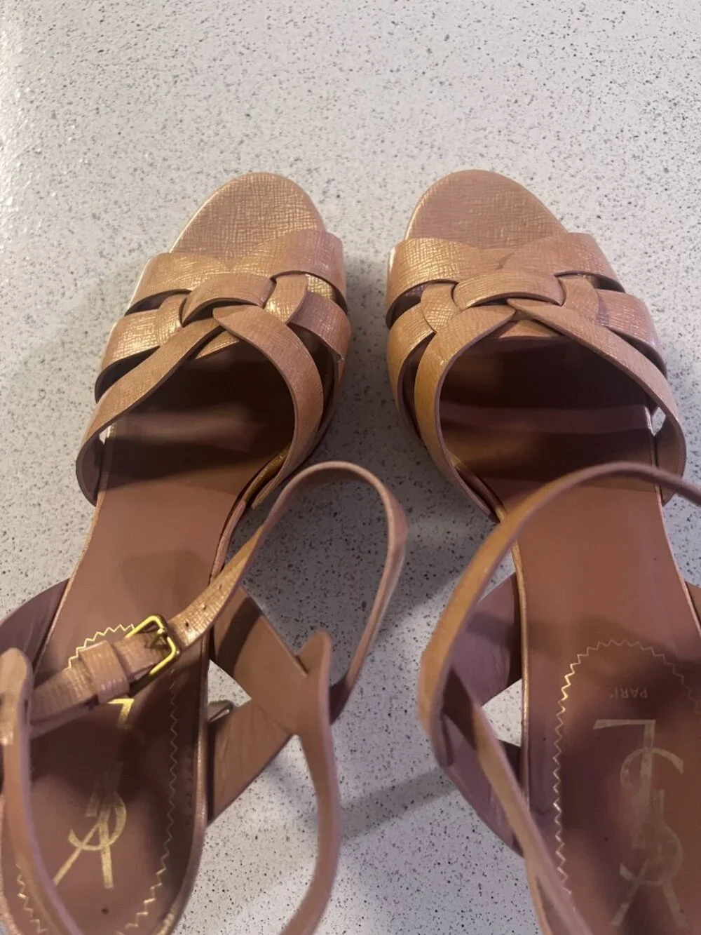 YSL Tribute Strappy Platform Sandals Size 11 / 41